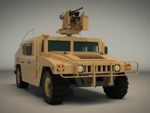 low poly humvee 02 3D Модель