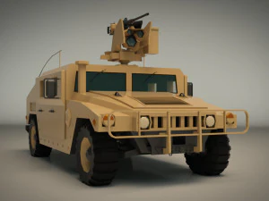 low poly humvee 02 3D Model