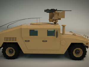 low poly humvee 02 3D Модель