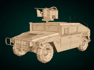 low poly humvee 02 3D Model
