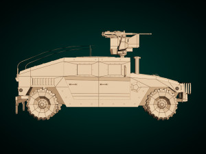 low poly humvee 02 3D Модель