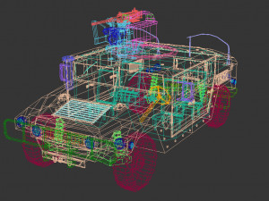 low poly humvee 02 3D Модель
