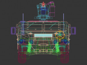 low poly humvee 02 3D Модель
