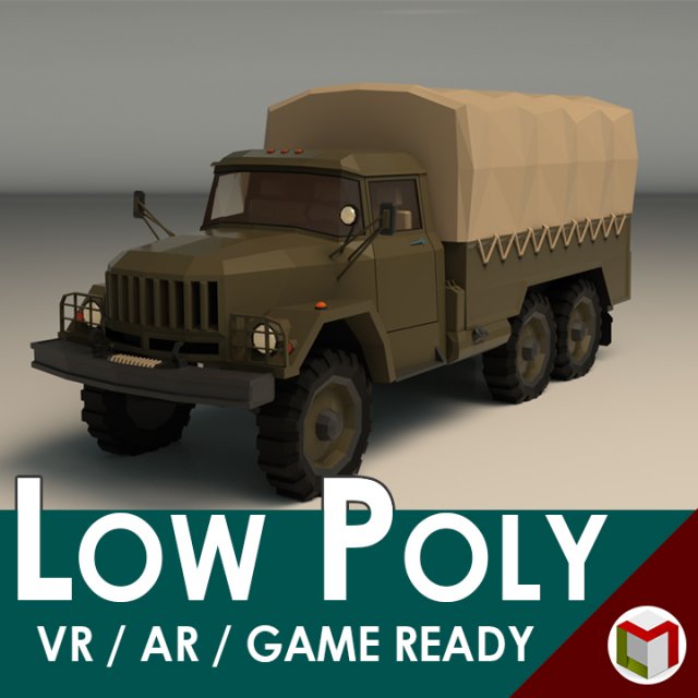 low poly military truck 3Dモデル .c4d .max .obj .3ds .fbx .stl .blend 