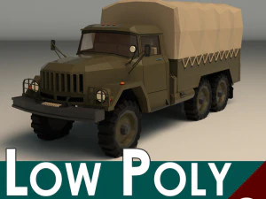 low poly military truck 3D Model