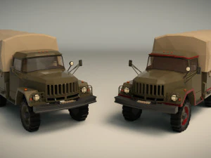 low poly military truck 3D Model