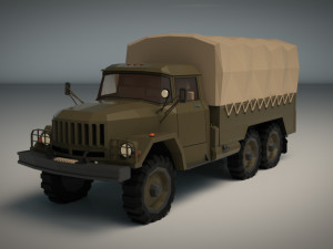 low poly military truck 3Dモデル