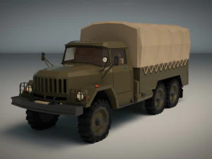 low poly military truck 3D Model