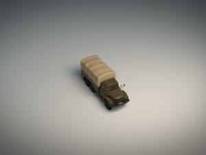 low poly military truck 3Dモデル