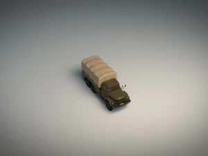 low poly military truck 3D Model