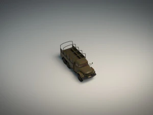low poly military truck 3D Model