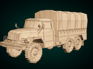low poly military truck 3Dモデル