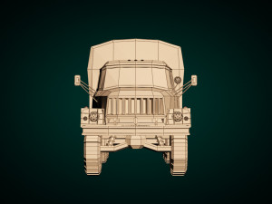 low poly military truck 3Dモデル