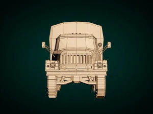 low poly military truck 3D Model