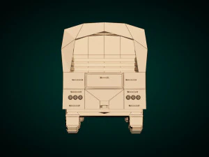 low poly military truck 3D Model