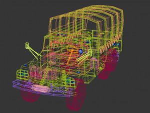 low poly military truck 3Dモデル