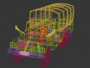 low poly military truck 3D Model