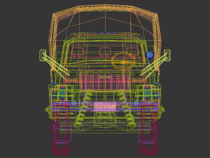 low poly military truck 3Dモデル