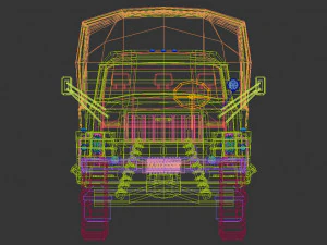 low poly military truck 3D Model