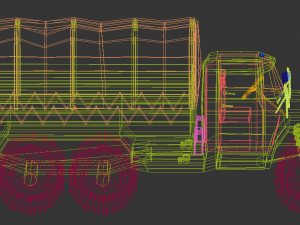 low poly military truck 3Dモデル