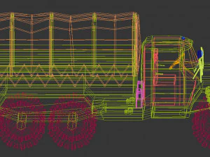 low poly military truck 3D Model