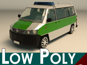low poly police van 02 3D-Modell