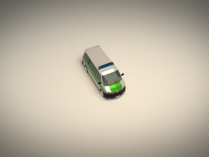 low poly police van 02 Model 3D