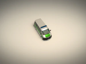 low poly police van 02 3D Model