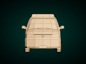 low poly police van 02 Model 3D