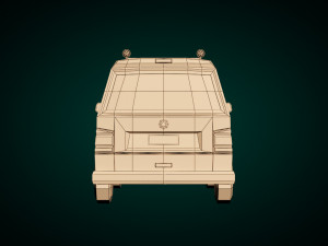 low poly police van 02 Model 3D