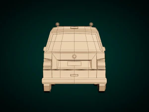 low poly police van 02 3D Model