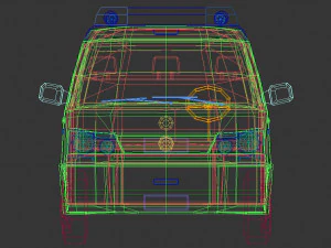 low poly police van 02 3D Model