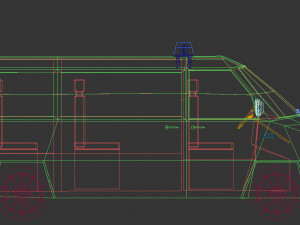 low poly police van 02 Model 3D