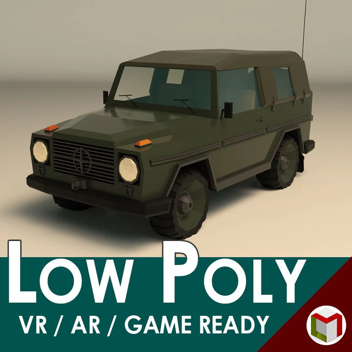 low poly military jeep 02 3D Model .c4d .max .obj .3ds .fbx .stl .blend 