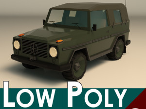 low poly military jeep 02 3D 模型
