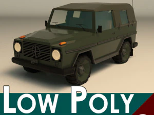 Wojskowy jeep low-poly 02 Model 3D