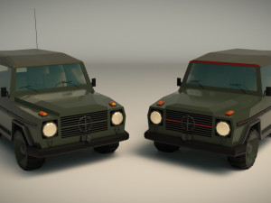 low poly military jeep 02 Modelo 3D