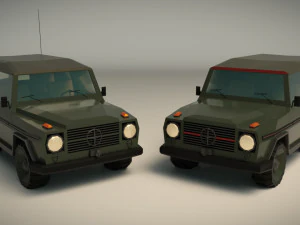 low poly military jeep 02 3D Model