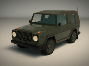 low poly military jeep 02 Modelo 3D