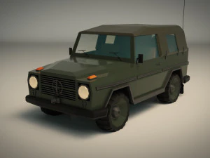 low poly military jeep 02 3D Model