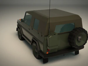 low poly military jeep 02 3D Model
