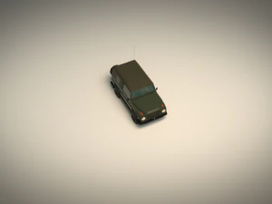 low poly military jeep 02 3D Model