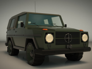 low poly military jeep 02 Modelo 3D