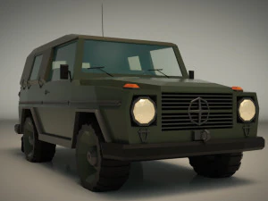 low poly military jeep 02 3D Model