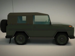 low poly military jeep 02 3D Model