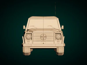 low poly military jeep 02 3D Model