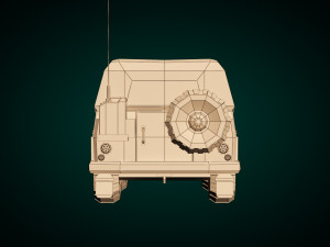 low poly military jeep 02 Modelo 3D