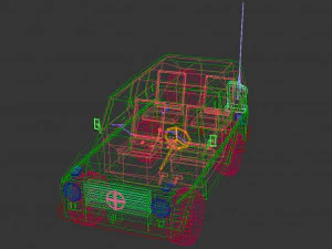 low poly military jeep 02 3D Model