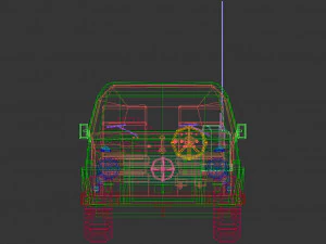 low poly military jeep 02 3D Model