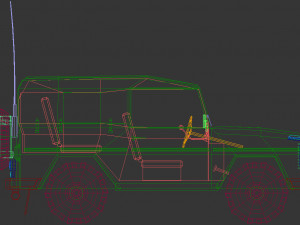 low poly military jeep 02 Modelo 3D